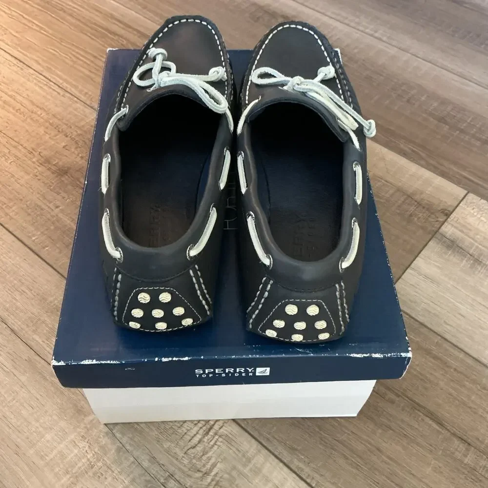 Sperry Top-Sider Men’s Size 11.5 Black Suede Boat Shoes STS10623